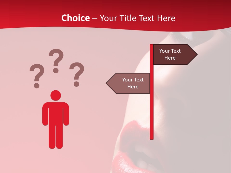 A Woman Wearing A Hat And Red Lipstick PowerPoint Template