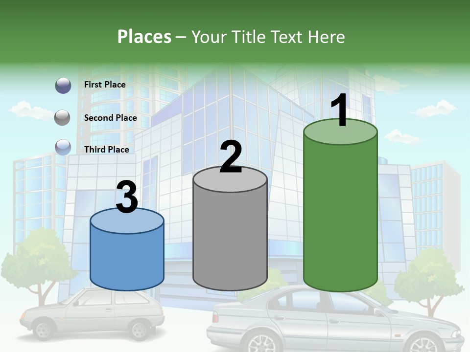 A Car Is Parked In Front Of A Building PowerPoint Template
