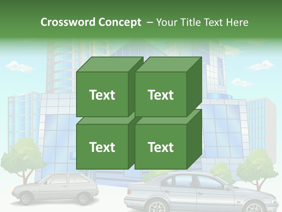A Car Is Parked In Front Of A Building PowerPoint Template