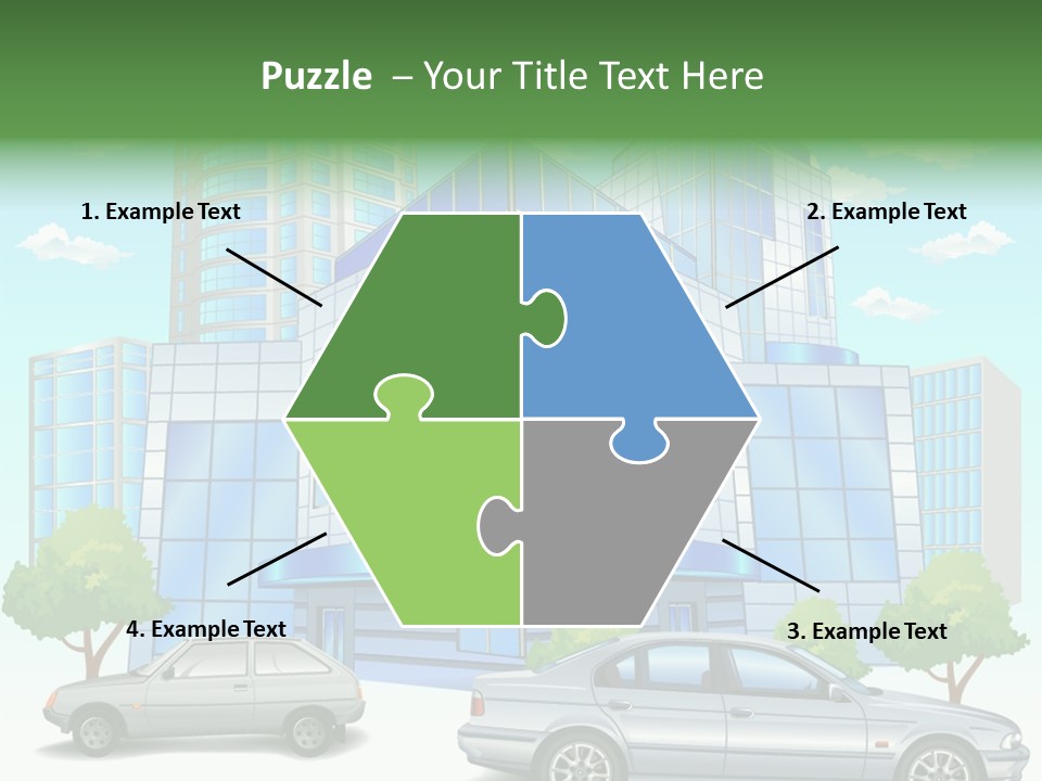 A Car Is Parked In Front Of A Building PowerPoint Template