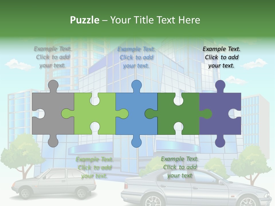 A Car Is Parked In Front Of A Building PowerPoint Template