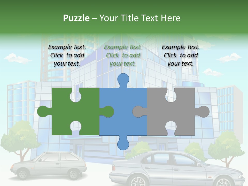 A Car Is Parked In Front Of A Building PowerPoint Template