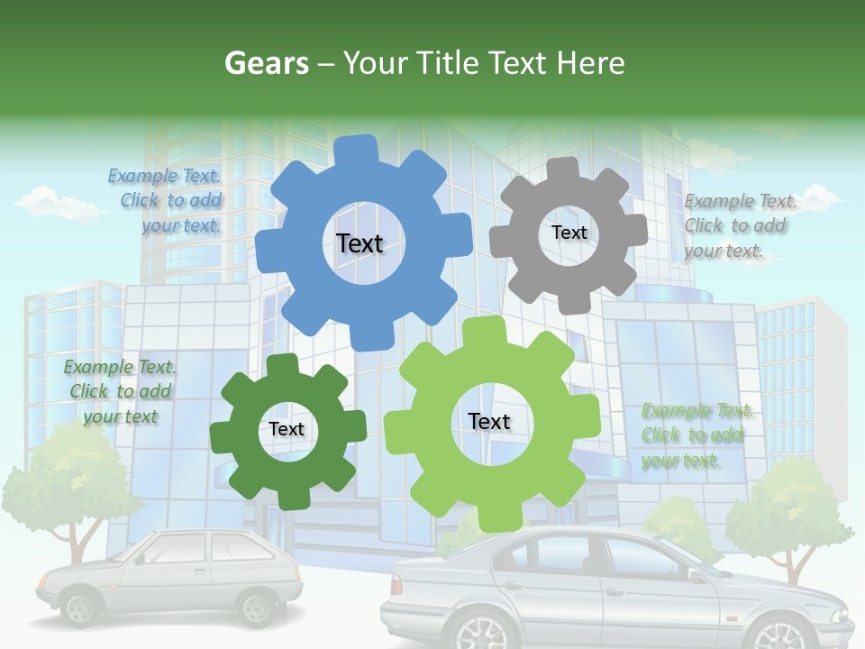 A Car Is Parked In Front Of A Building PowerPoint Template
