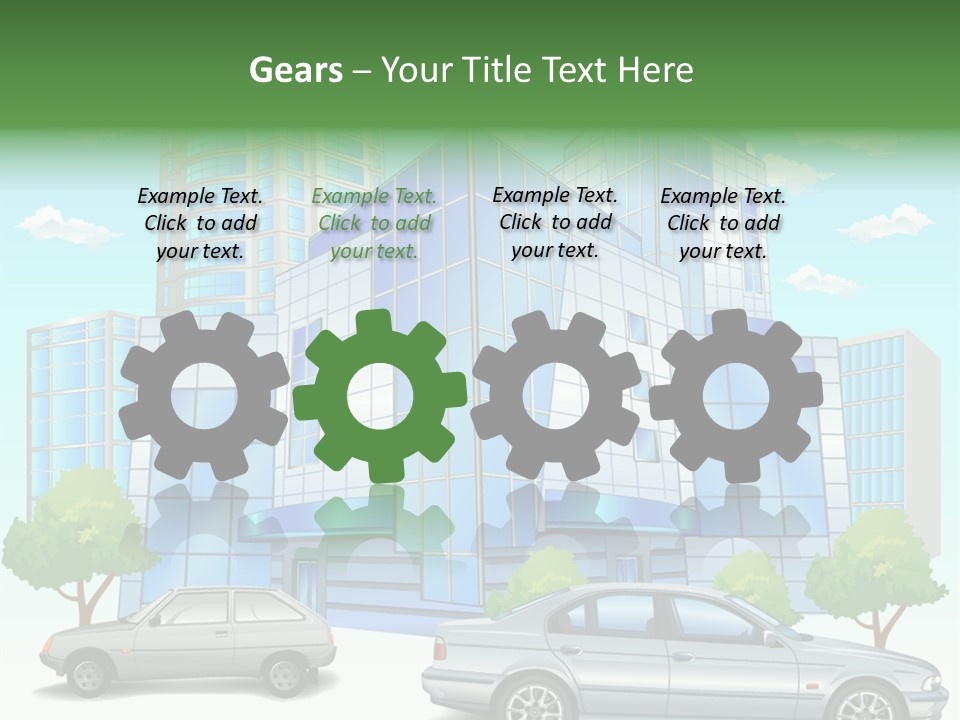 A Car Is Parked In Front Of A Building PowerPoint Template