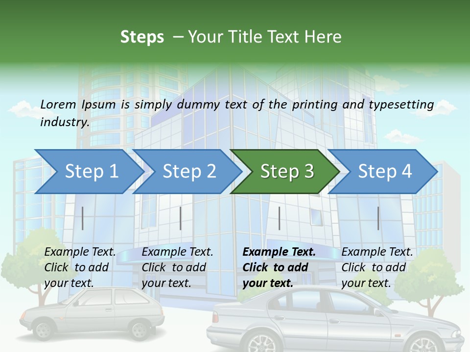 A Car Is Parked In Front Of A Building PowerPoint Template