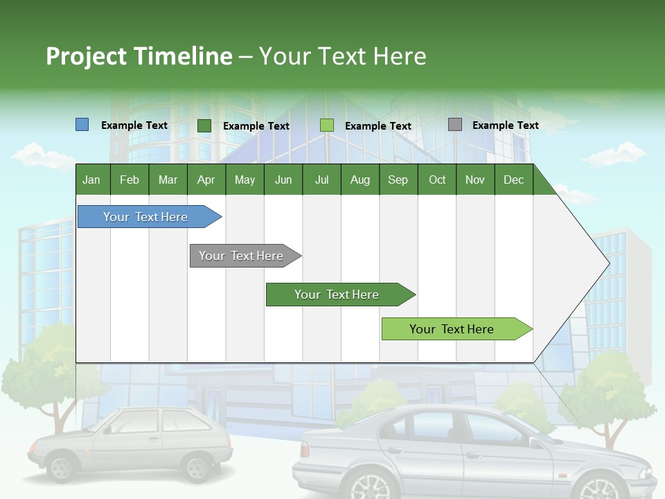 A Car Is Parked In Front Of A Building PowerPoint Template