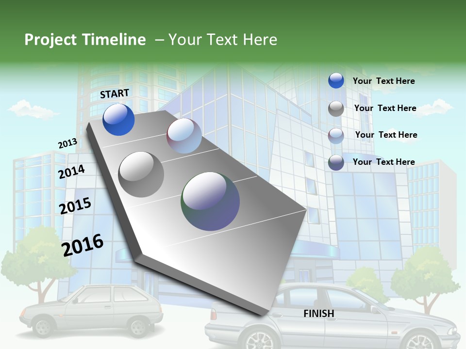 A Car Is Parked In Front Of A Building PowerPoint Template