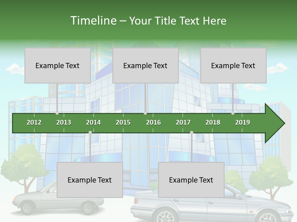 A Car Is Parked In Front Of A Building PowerPoint Template