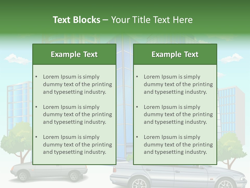 A Car Is Parked In Front Of A Building PowerPoint Template
