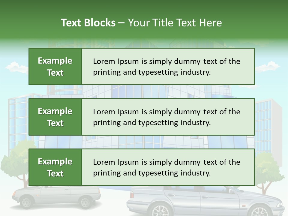 A Car Is Parked In Front Of A Building PowerPoint Template