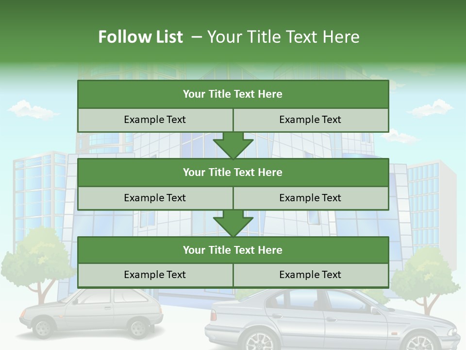A Car Is Parked In Front Of A Building PowerPoint Template