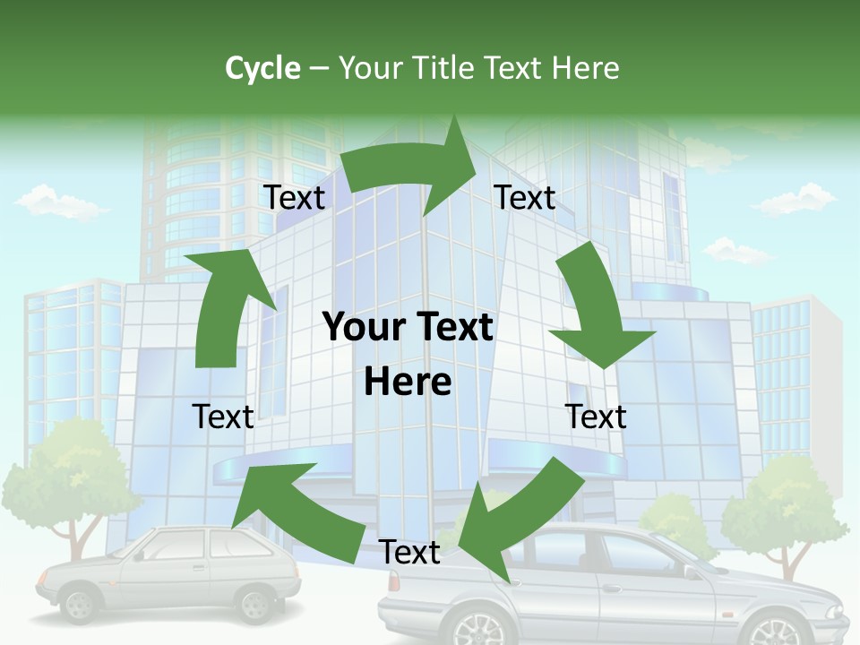 A Car Is Parked In Front Of A Building PowerPoint Template