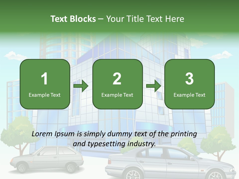 A Car Is Parked In Front Of A Building PowerPoint Template
