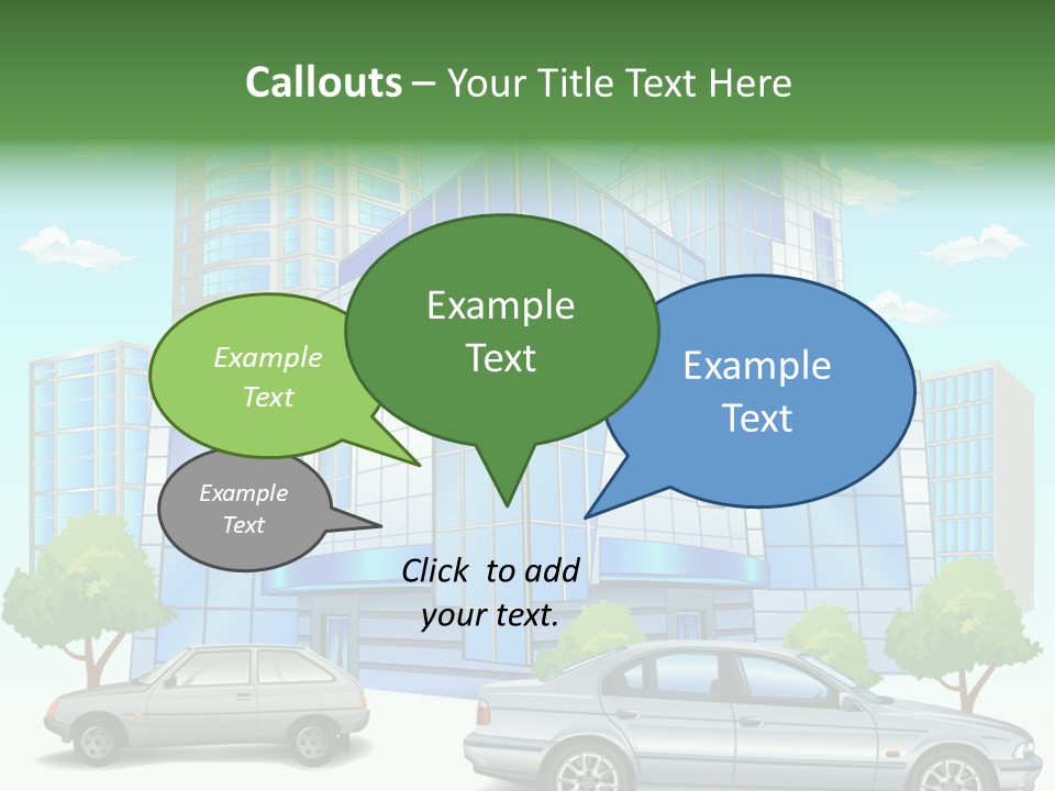 A Car Is Parked In Front Of A Building PowerPoint Template