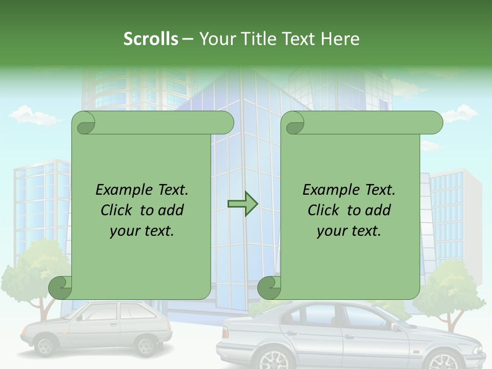 A Car Is Parked In Front Of A Building PowerPoint Template