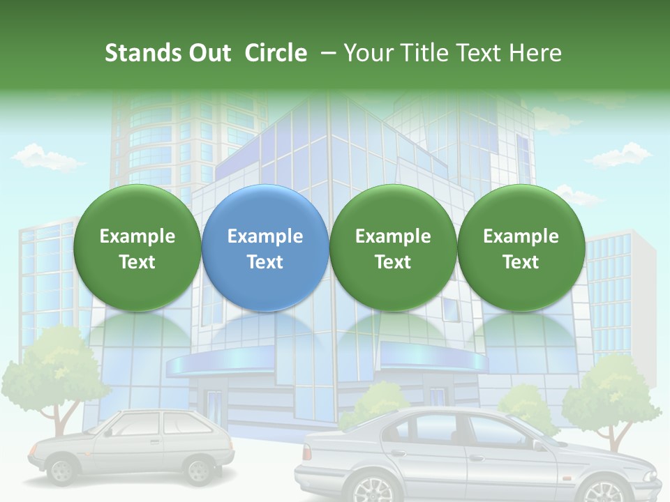 A Car Is Parked In Front Of A Building PowerPoint Template