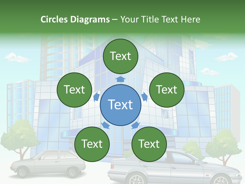 A Car Is Parked In Front Of A Building PowerPoint Template