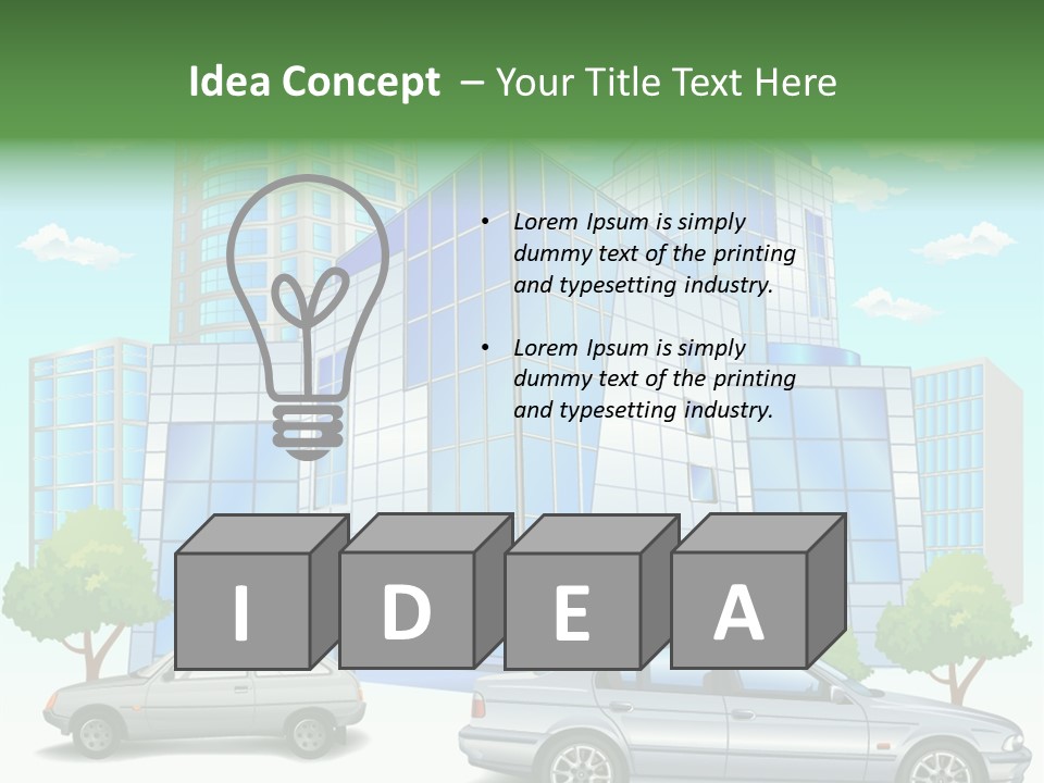A Car Is Parked In Front Of A Building PowerPoint Template