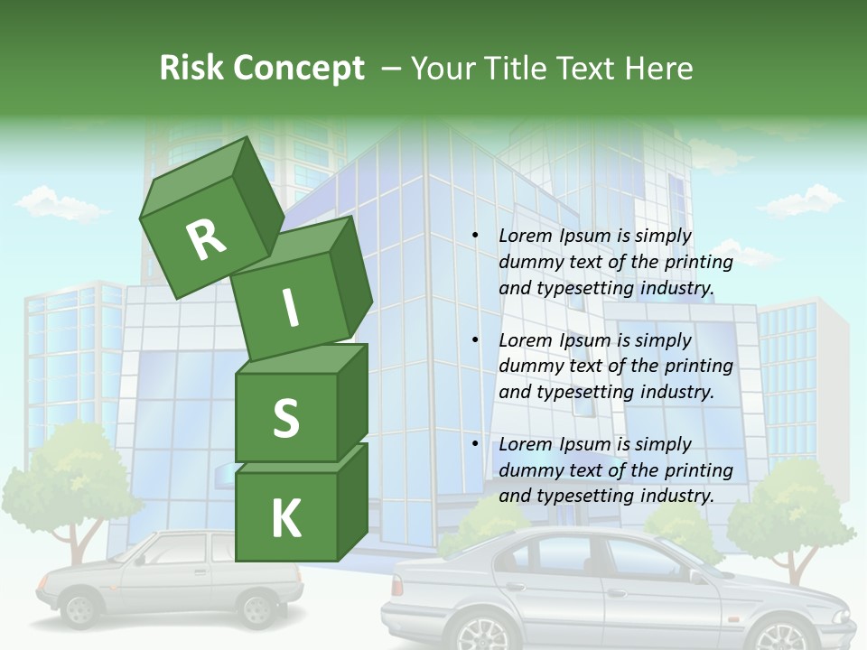 A Car Is Parked In Front Of A Building PowerPoint Template