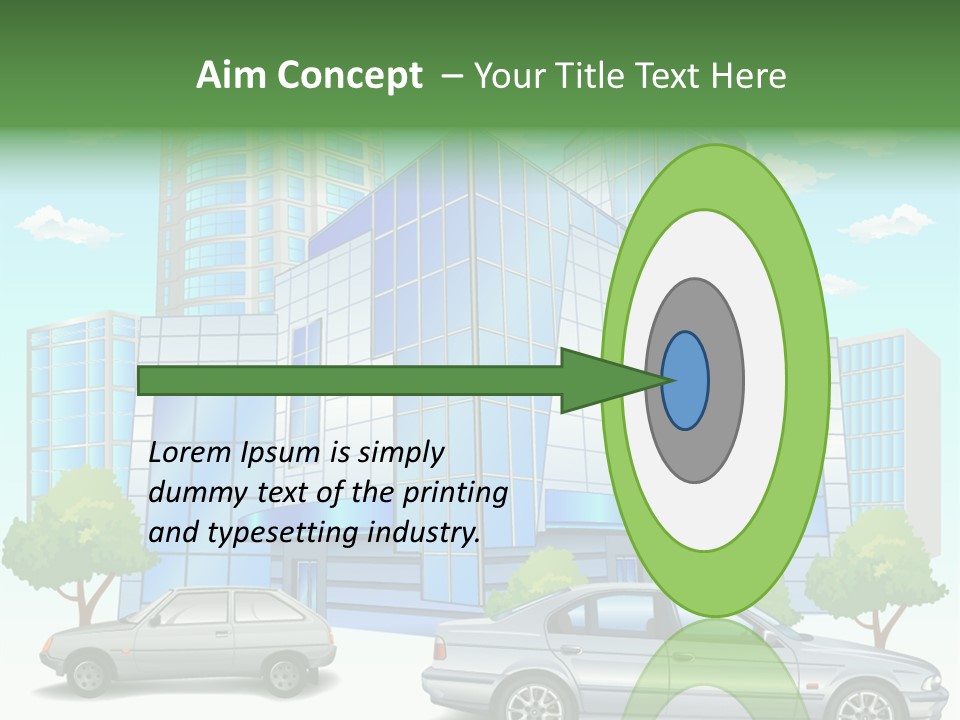 A Car Is Parked In Front Of A Building PowerPoint Template