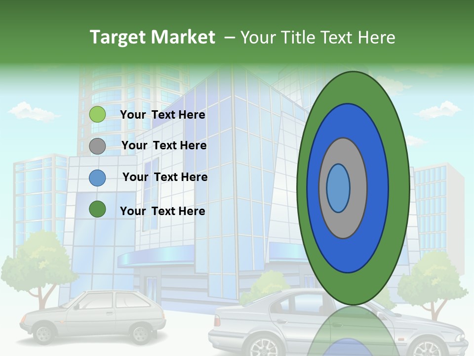 A Car Is Parked In Front Of A Building PowerPoint Template