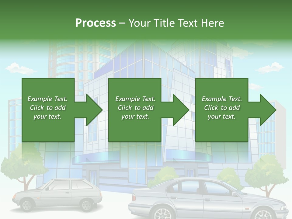 A Car Is Parked In Front Of A Building PowerPoint Template