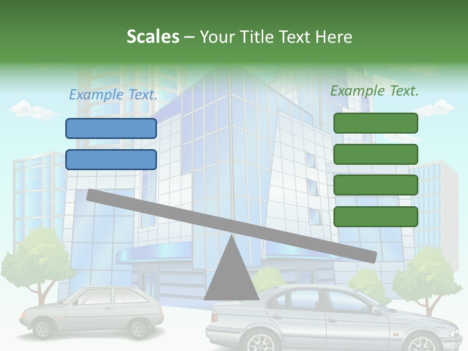 A Car Is Parked In Front Of A Building PowerPoint Template
