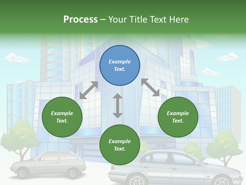 A Car Is Parked In Front Of A Building PowerPoint Template