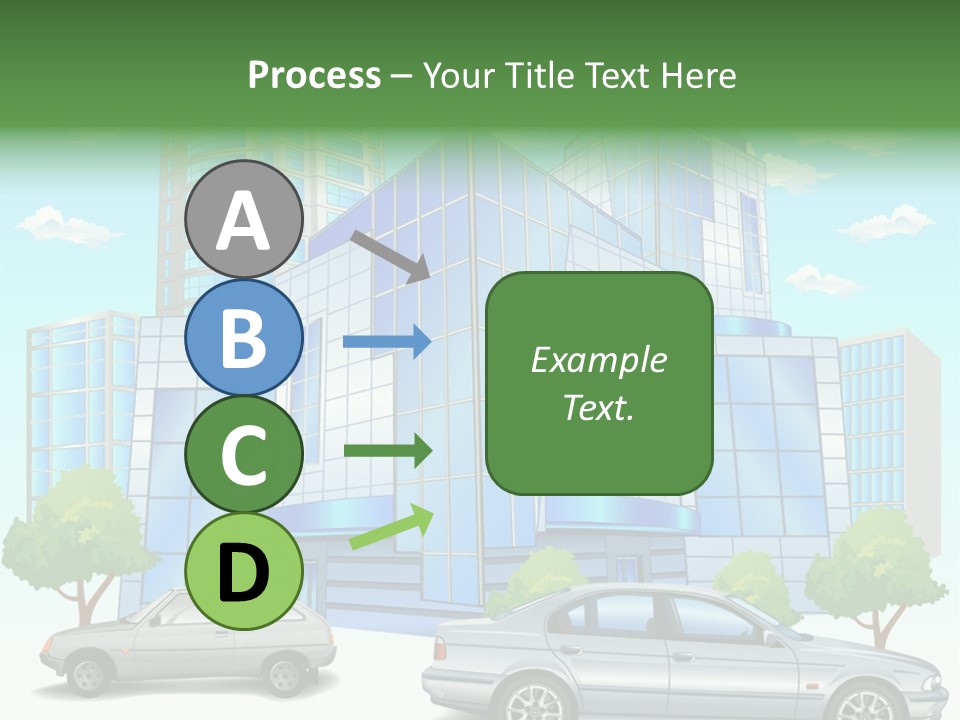 A Car Is Parked In Front Of A Building PowerPoint Template