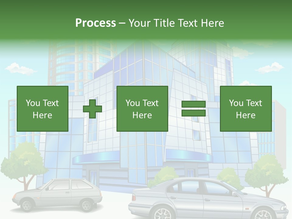 A Car Is Parked In Front Of A Building PowerPoint Template