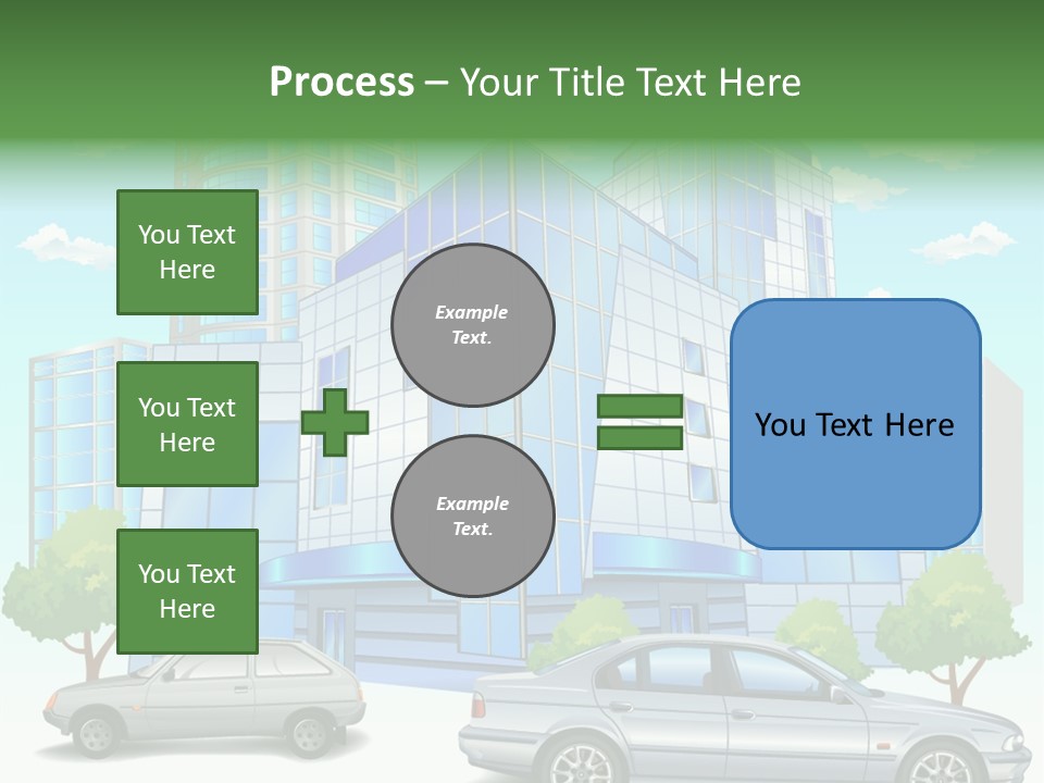 A Car Is Parked In Front Of A Building PowerPoint Template