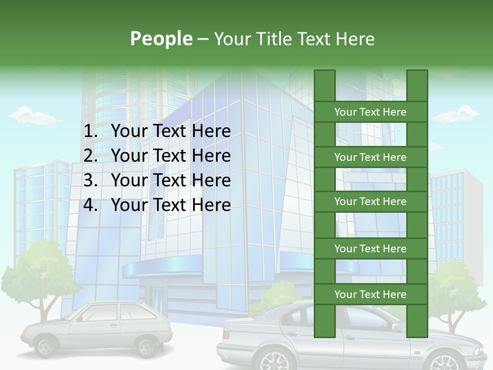 A Car Is Parked In Front Of A Building PowerPoint Template