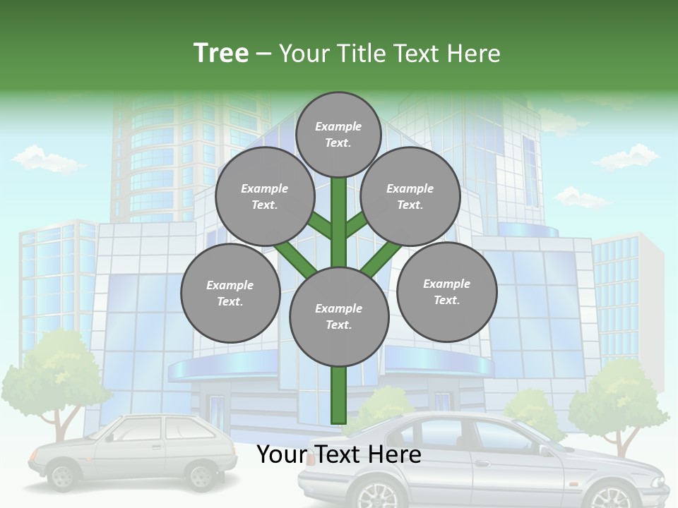 A Car Is Parked In Front Of A Building PowerPoint Template