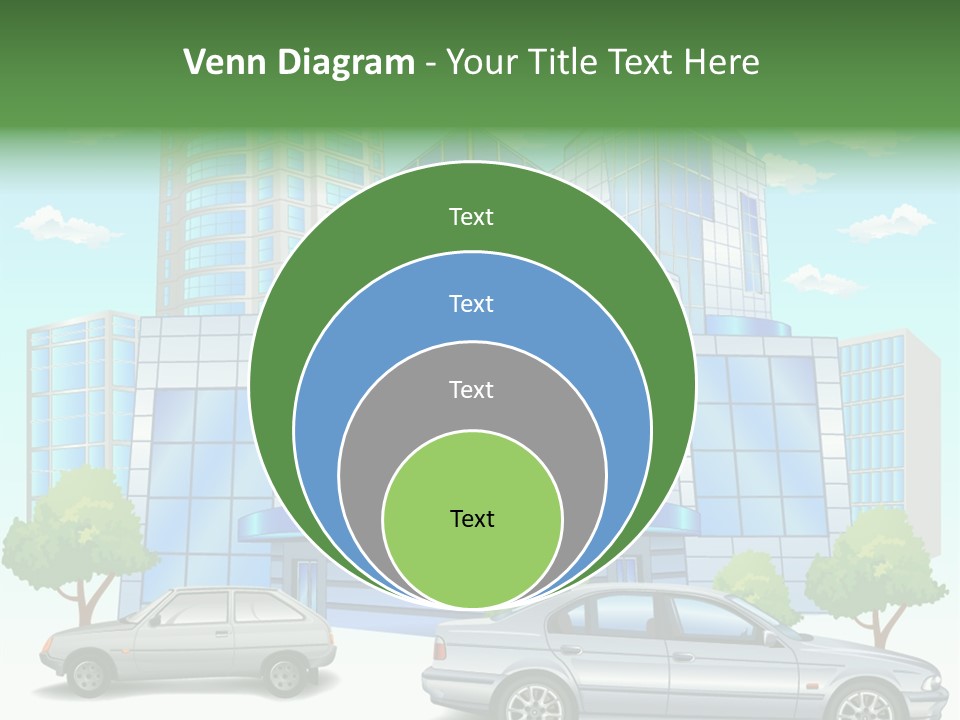 A Car Is Parked In Front Of A Building PowerPoint Template