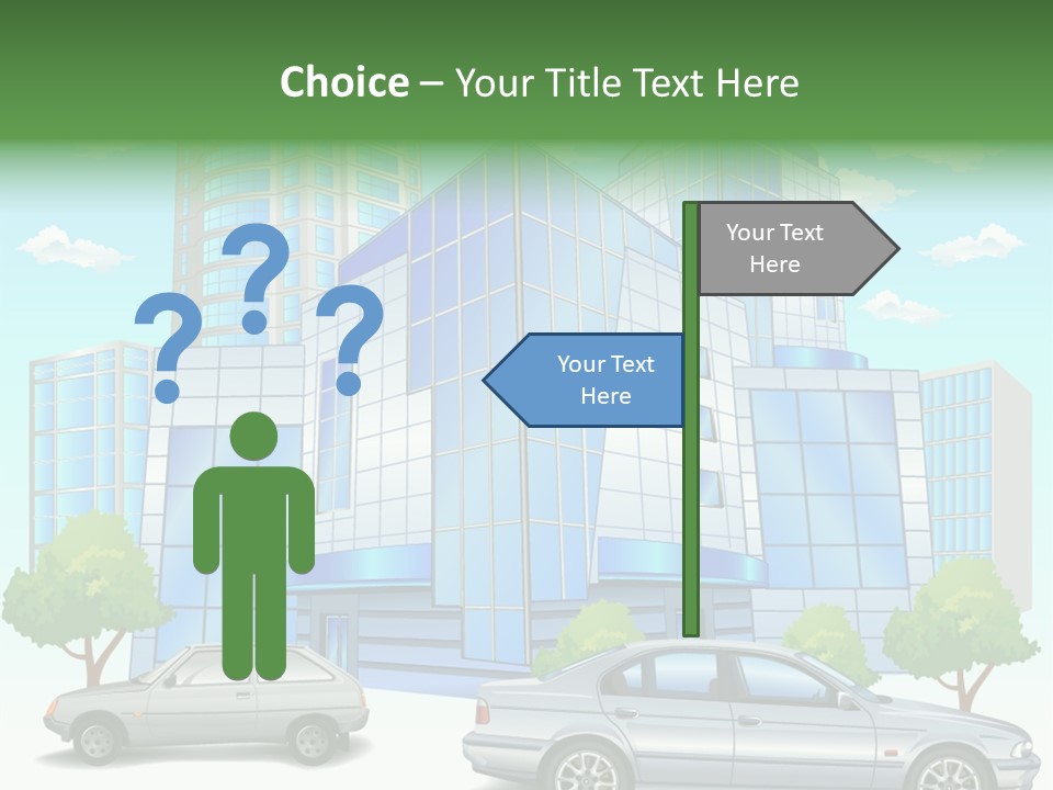 A Car Is Parked In Front Of A Building PowerPoint Template
