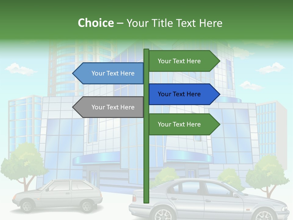 A Car Is Parked In Front Of A Building PowerPoint Template