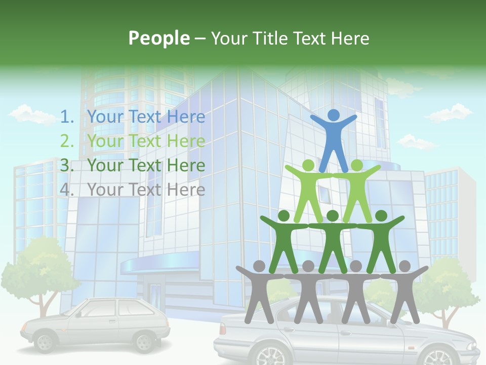 A Car Is Parked In Front Of A Building PowerPoint Template