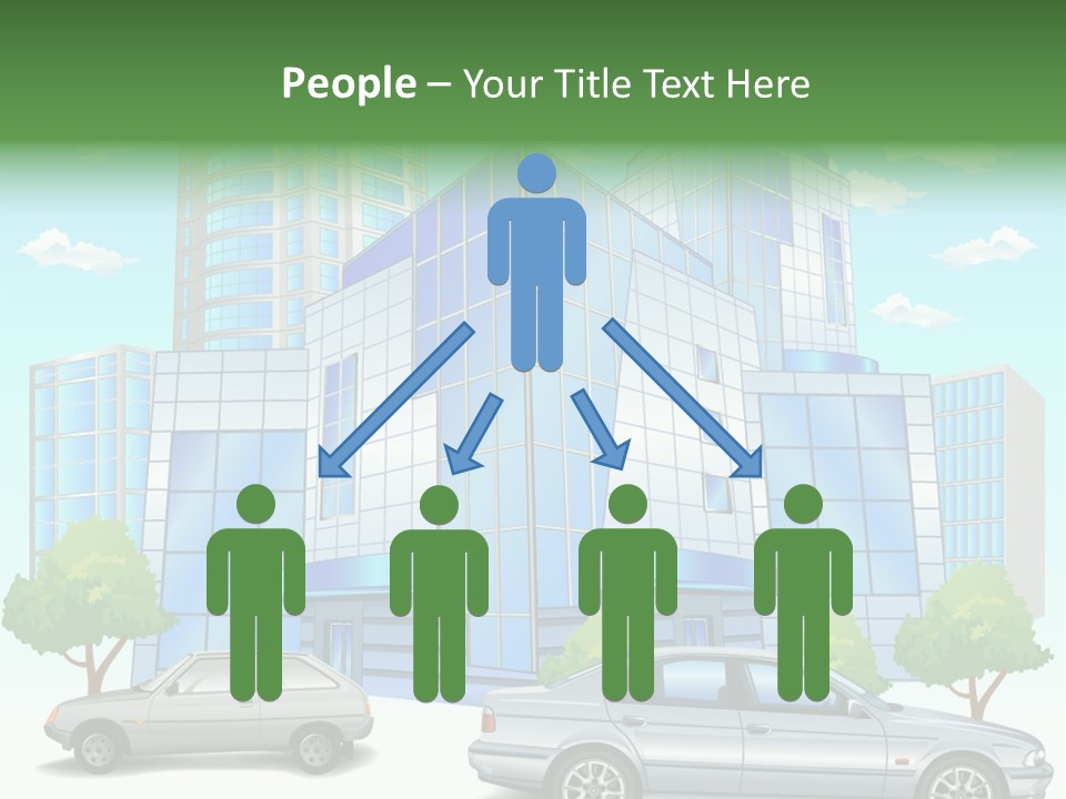 A Car Is Parked In Front Of A Building PowerPoint Template