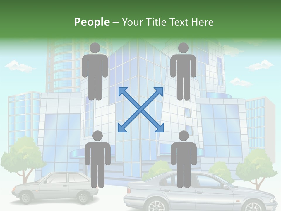 A Car Is Parked In Front Of A Building PowerPoint Template