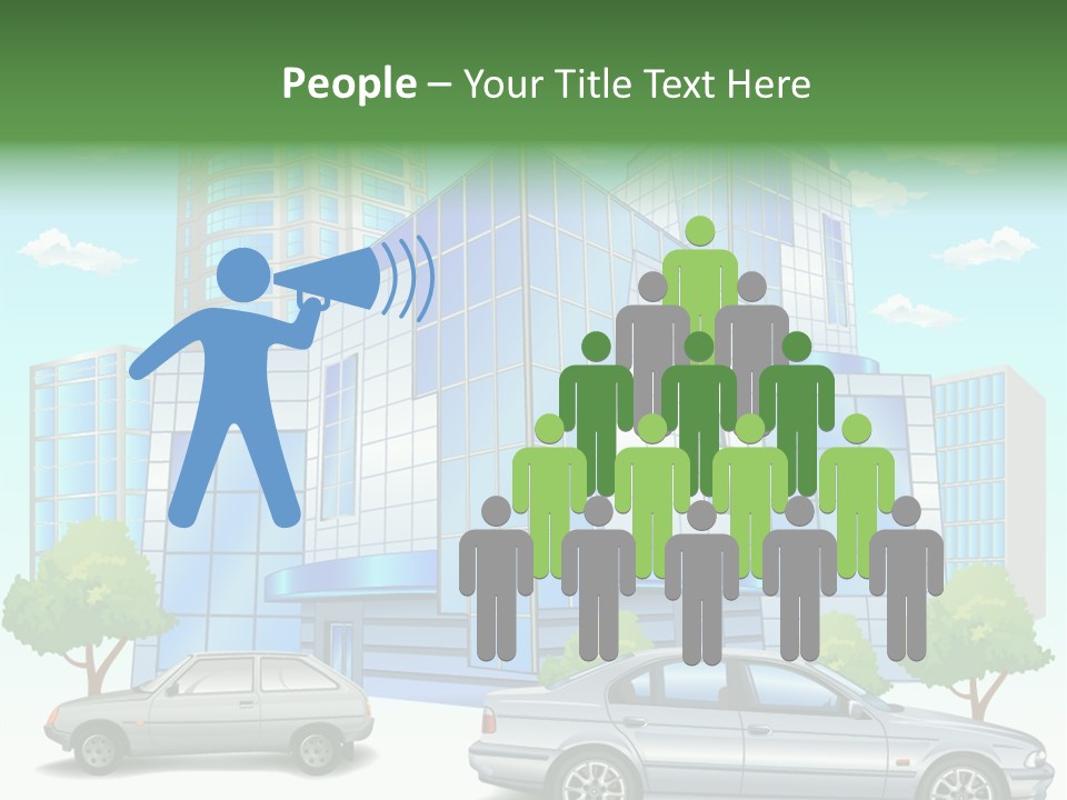 A Car Is Parked In Front Of A Building PowerPoint Template