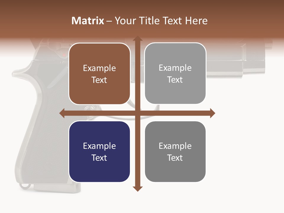A Gun On A White Background With A Name Of Presentation PowerPoint Template