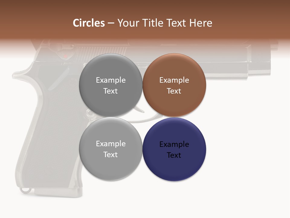 A Gun On A White Background With A Name Of Presentation PowerPoint Template