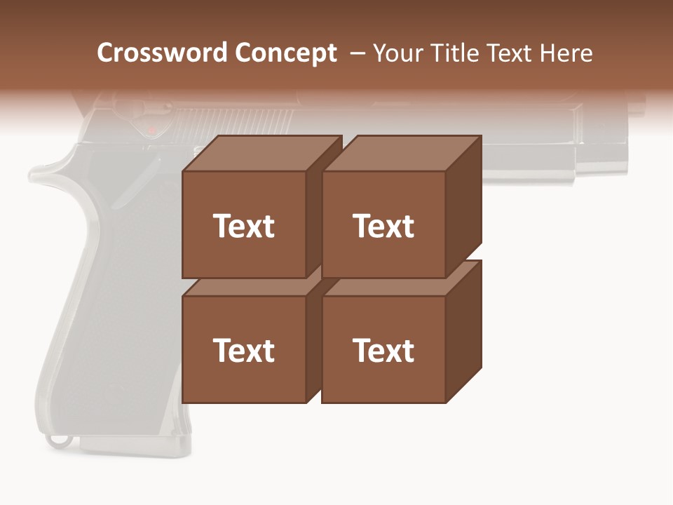 A Gun On A White Background With A Name Of Presentation PowerPoint Template