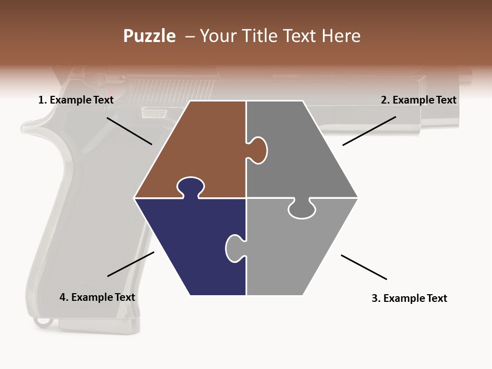 A Gun On A White Background With A Name Of Presentation PowerPoint Template