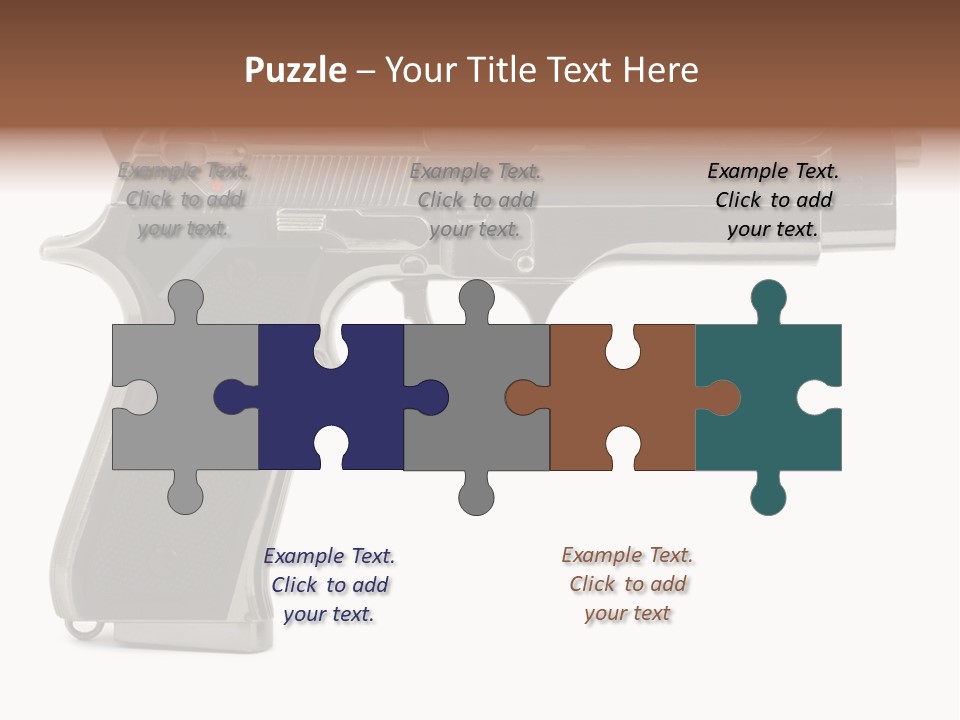 A Gun On A White Background With A Name Of Presentation PowerPoint Template