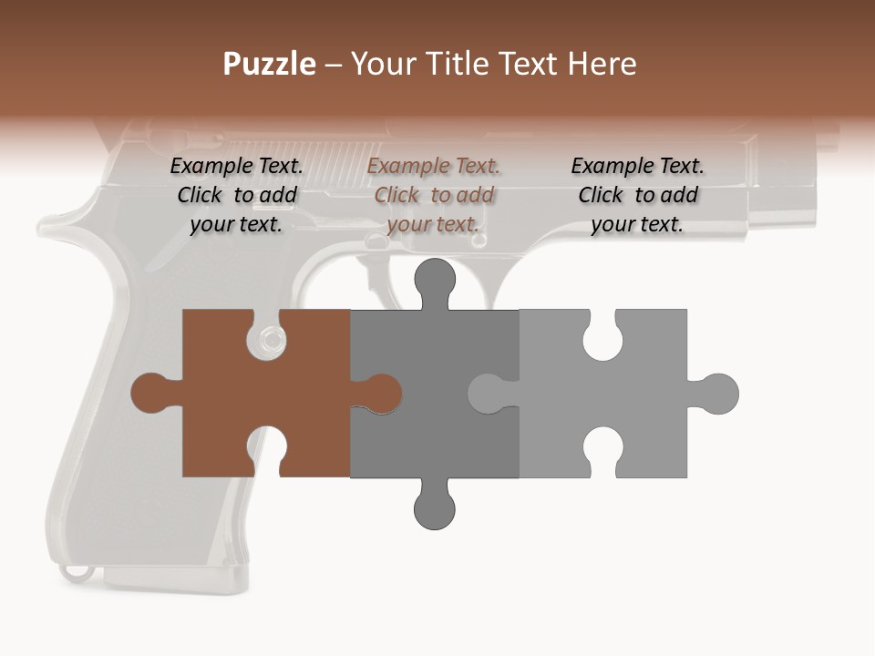 A Gun On A White Background With A Name Of Presentation PowerPoint Template