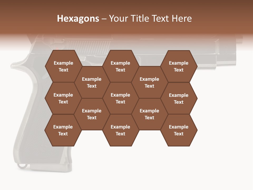 A Gun On A White Background With A Name Of Presentation PowerPoint Template