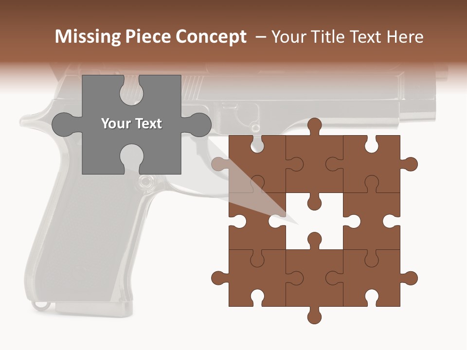 A Gun On A White Background With A Name Of Presentation PowerPoint Template