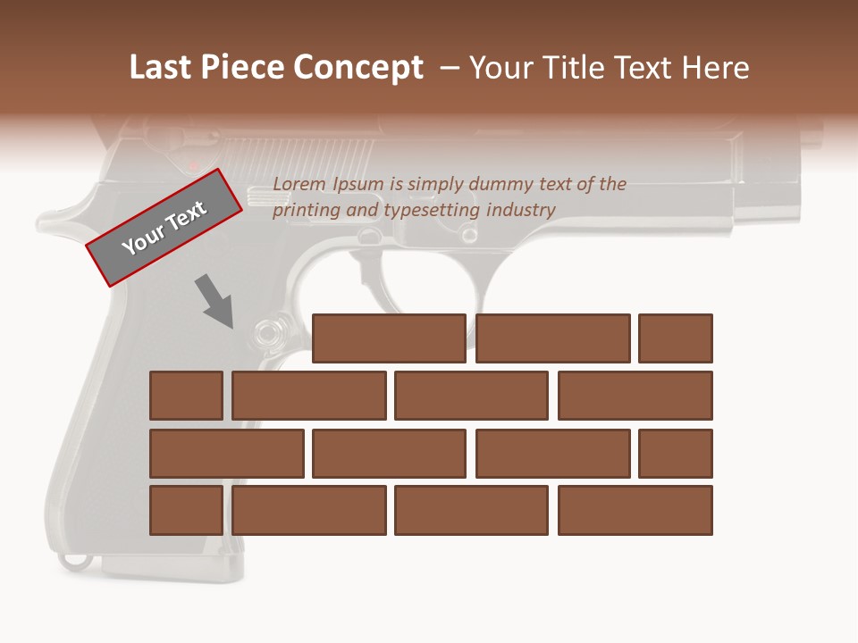 A Gun On A White Background With A Name Of Presentation PowerPoint Template