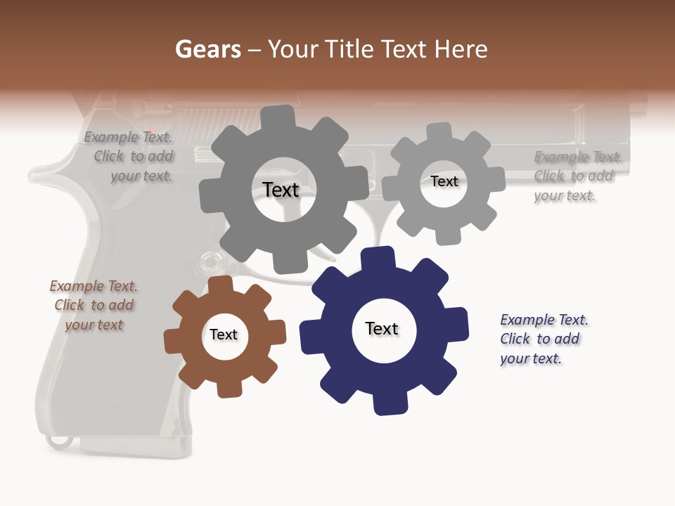 A Gun On A White Background With A Name Of Presentation PowerPoint Template